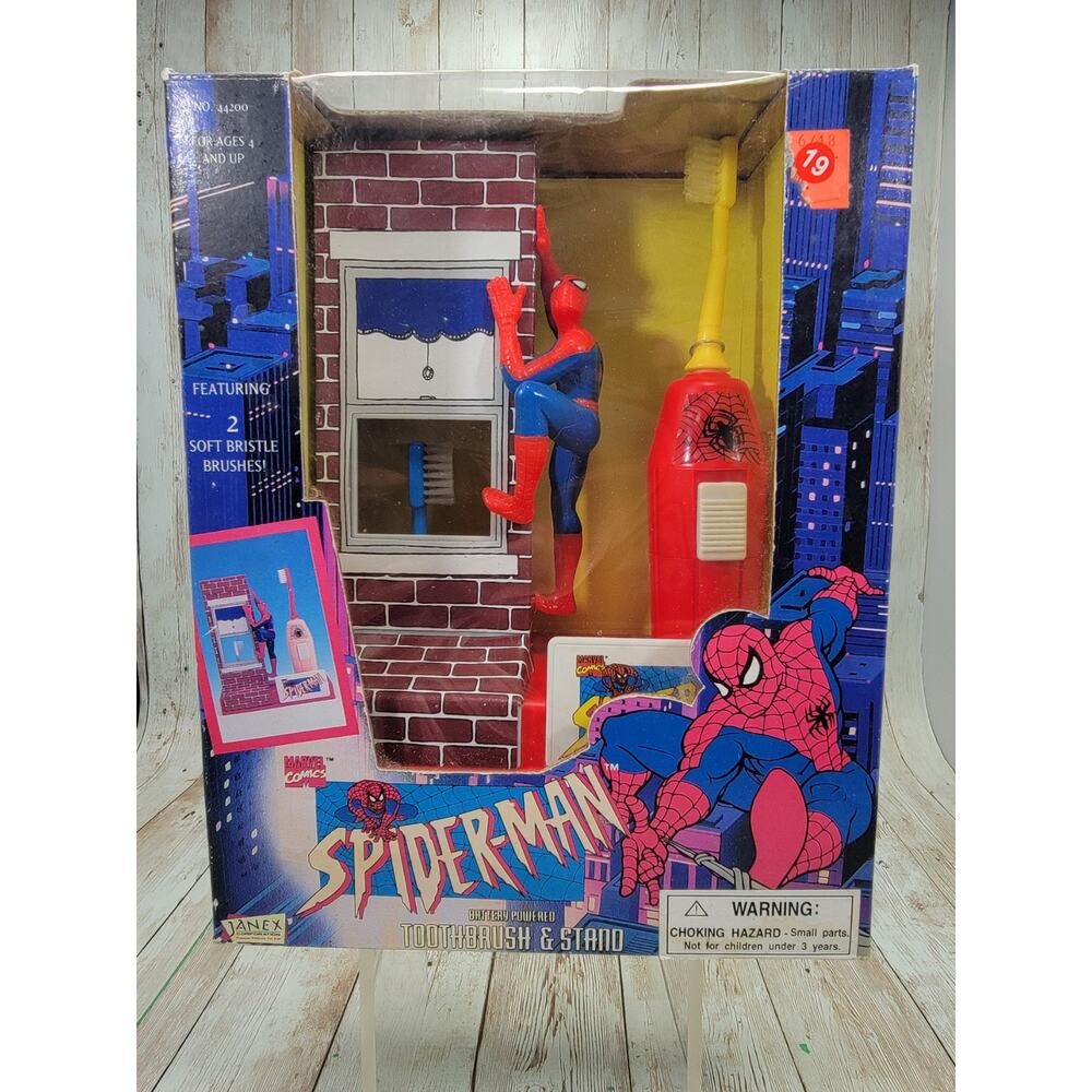 Vintage 1995 Spiderman Battery Operated Toothbrush New In Box Collectible